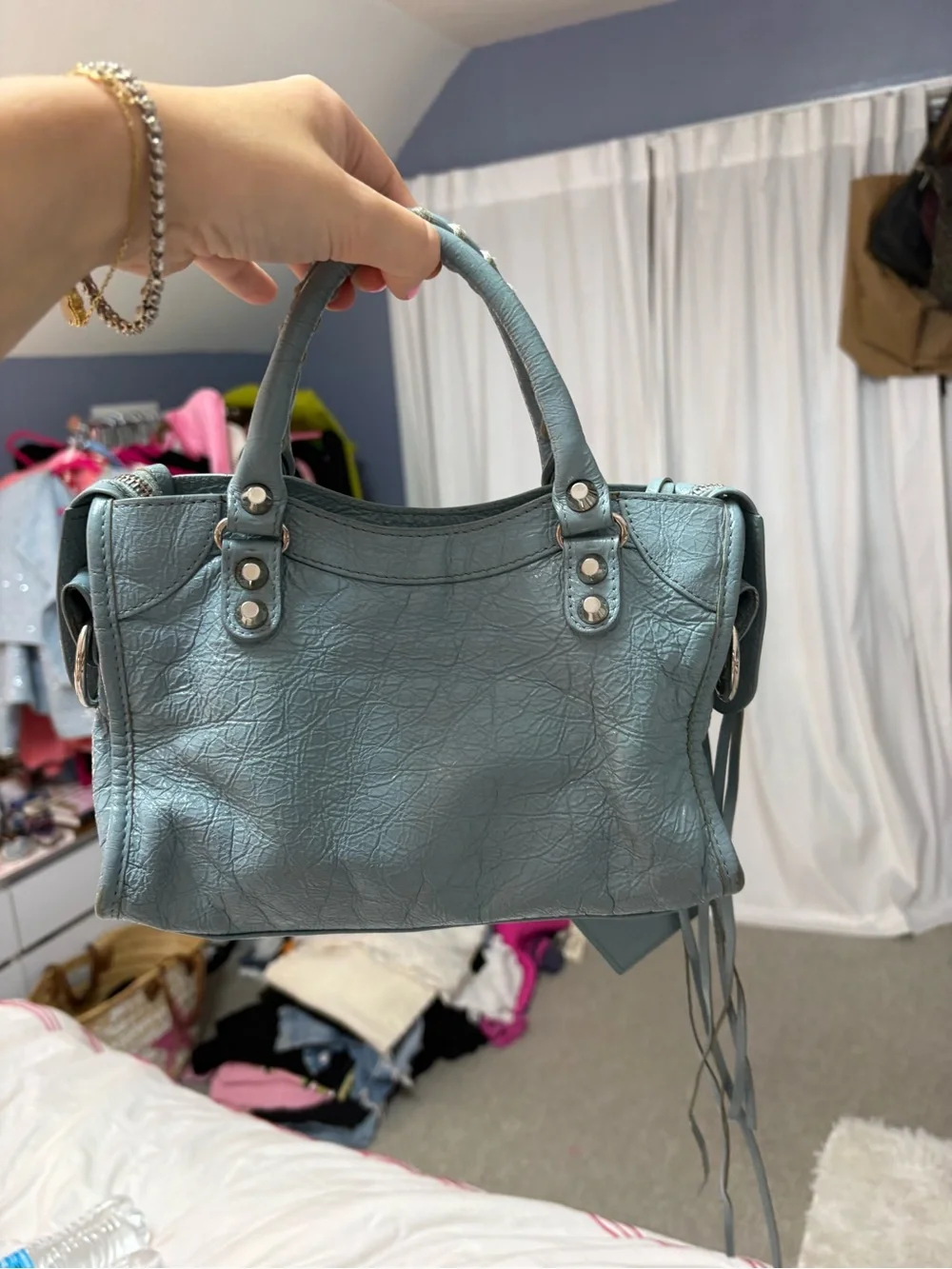 Balenciaga Small Handbag in Dusty Blue